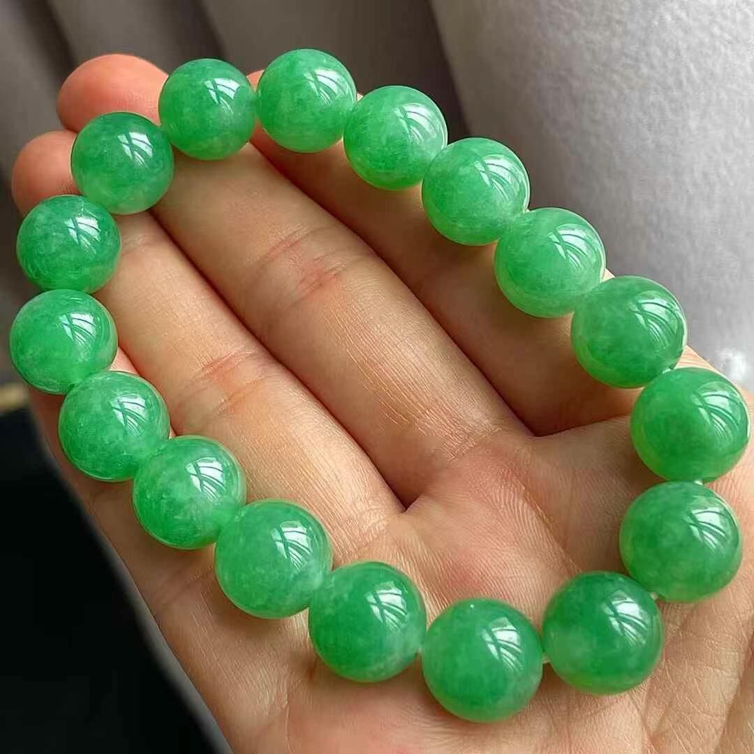 625523 翡翠冰陽綠手串 (11.2mm直徑)