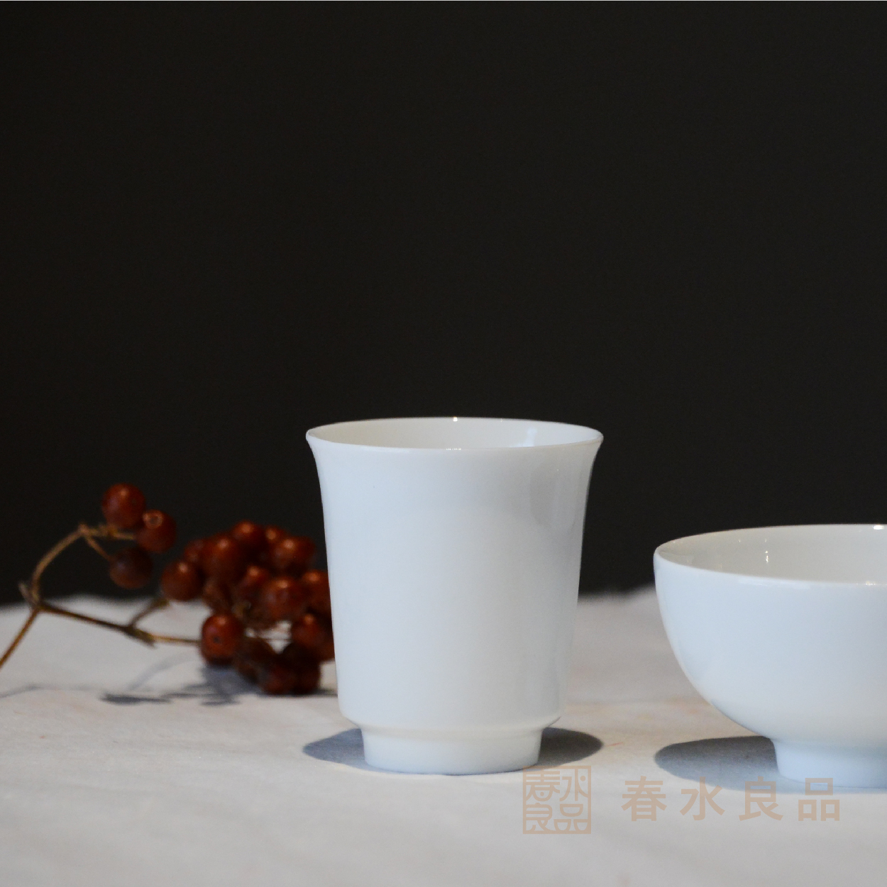 【匠心茶具】圓滿白瓷聞香杯(2入)｜秋山堂出品