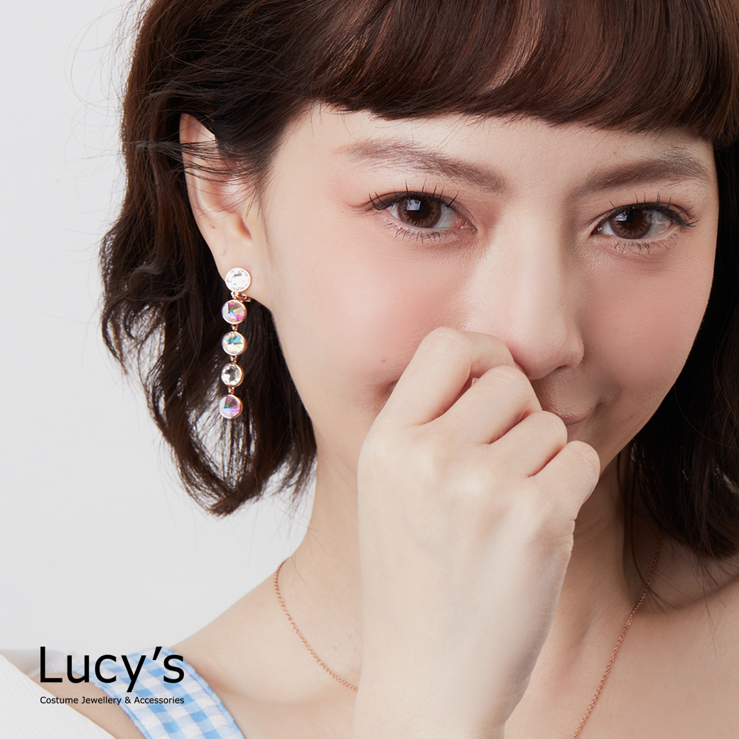 漸層光彩 夾式耳環 (五色) (125564-125568)