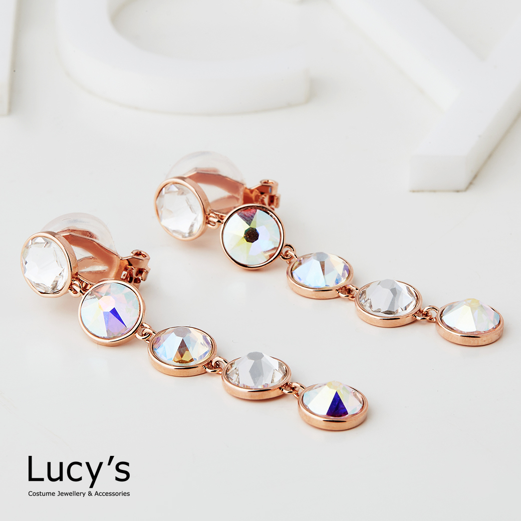 漸層光彩 夾式耳環 (五色) (125564-125568)