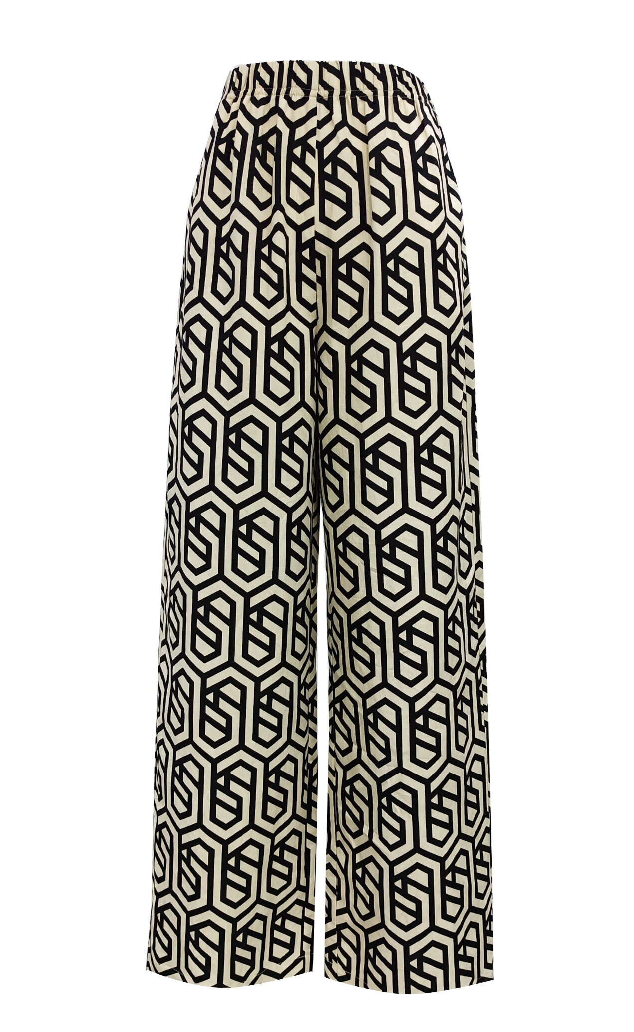 BD10119B1幾何滿版圖形長褲