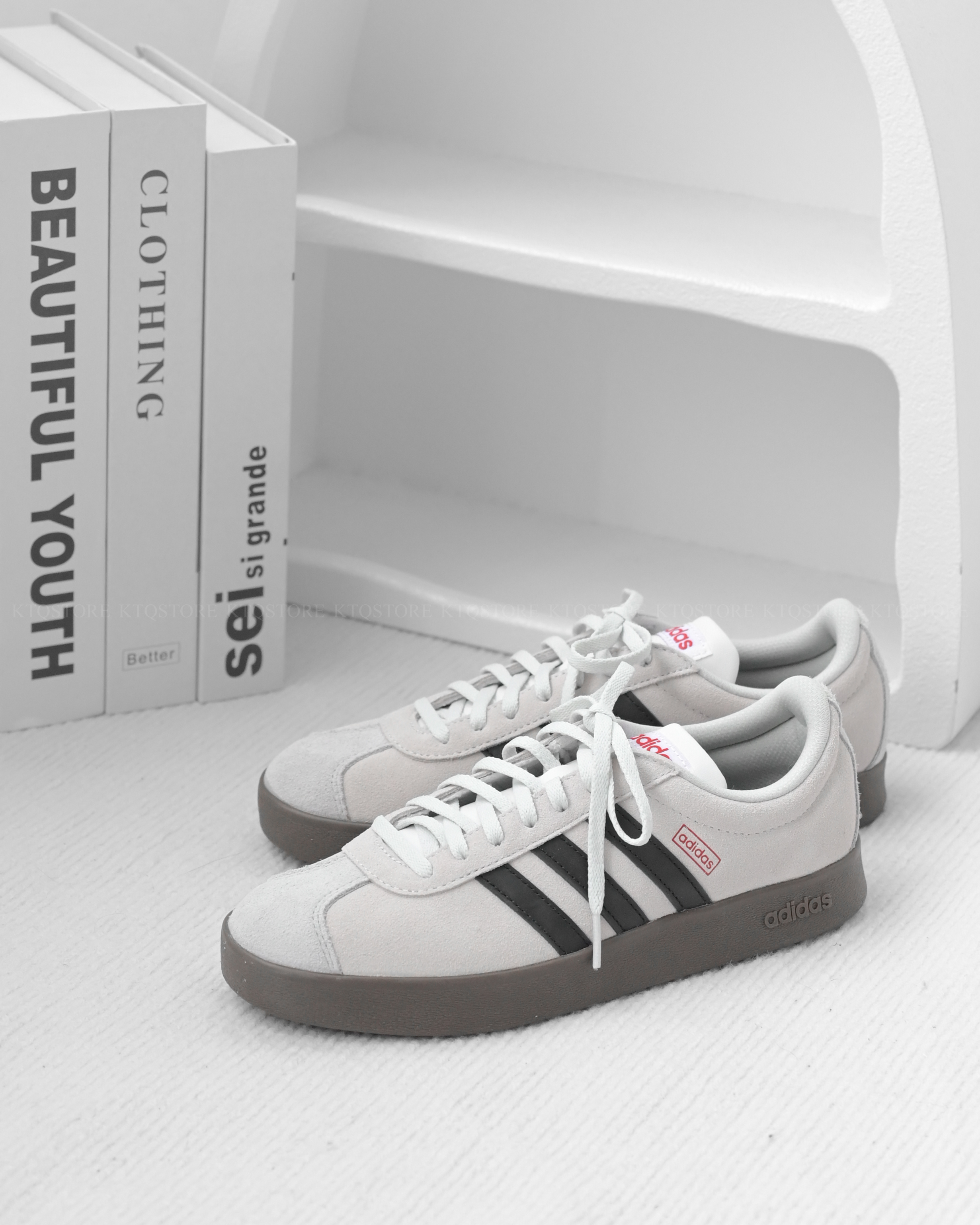 KTQ STORE ‧ ADIDAS NEO VL Court Lifestyle平替款 德訓鞋 灰巧克力 JS3003