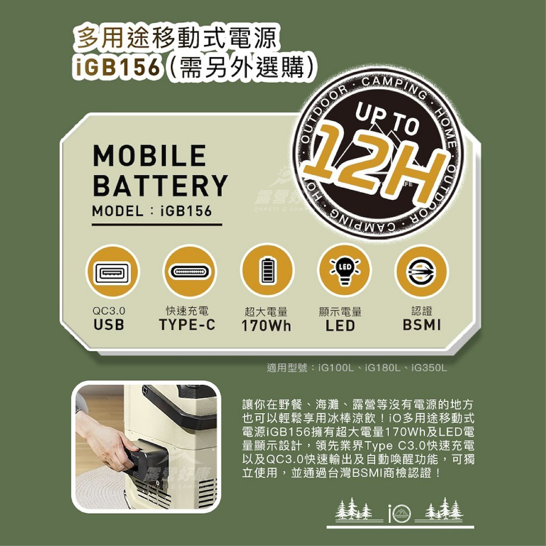 【iO】EXPLORER G系列行動冰箱10L/18L iG100L iG180L【贈月亮椅、變壓器】