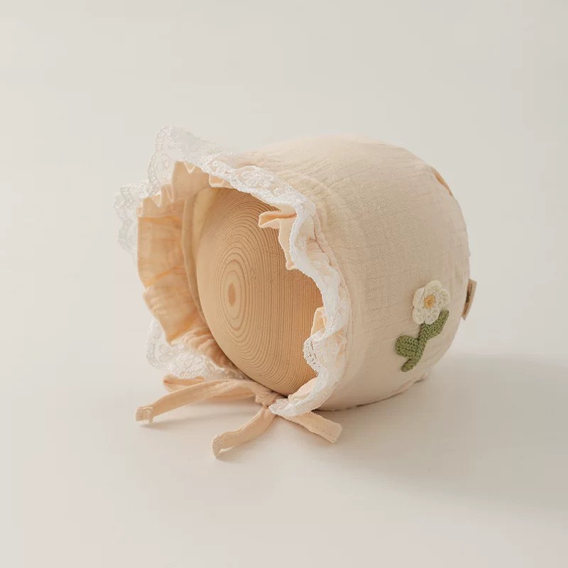 奶油花日寶寶帽