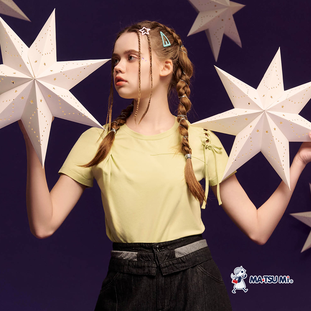 MA‧TSU Mi 紐結馬甲簍空造型修身彈性上衣(草綠.深灰)