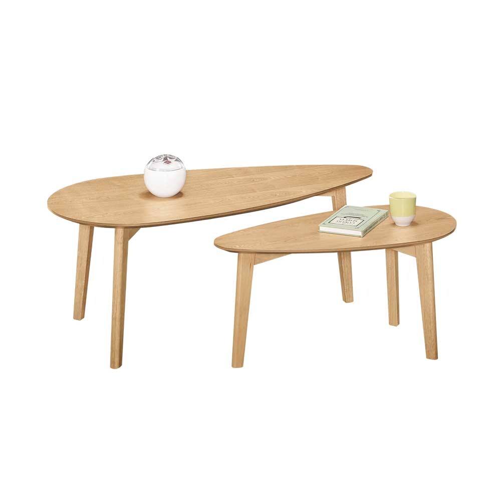 利達木紋造型茶几組合(3.3尺大茶几+2.3尺小茶几)