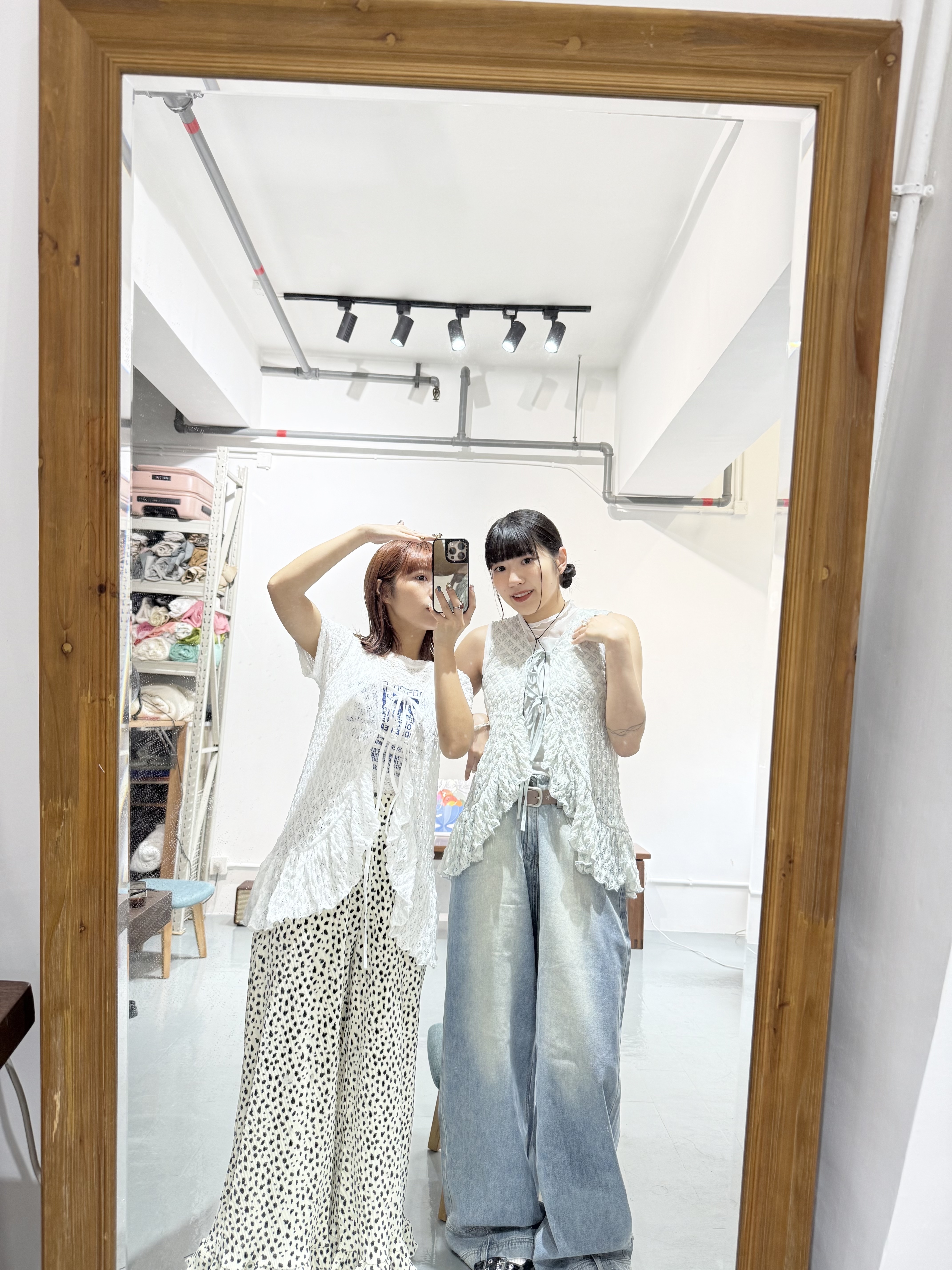 菱格紋修身蝴蝶外搭