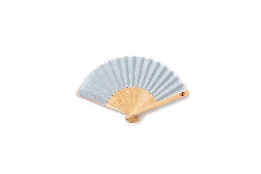 中川政七-不需袋子的蚊帳織扇子 口袋尺寸 藍