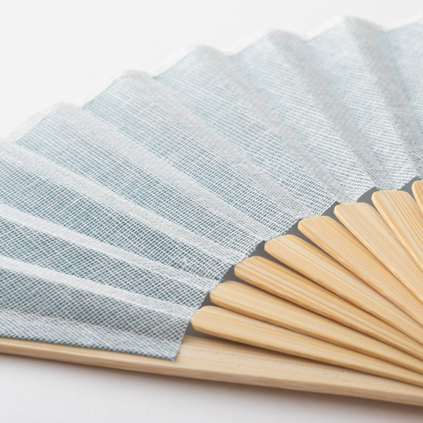 中川政七-不需袋子的蚊帳織扇子 口袋尺寸 藍