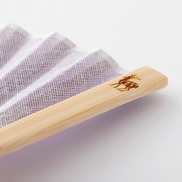 中川政七-不需袋子的蚊帳織扇子 口袋尺寸 紫