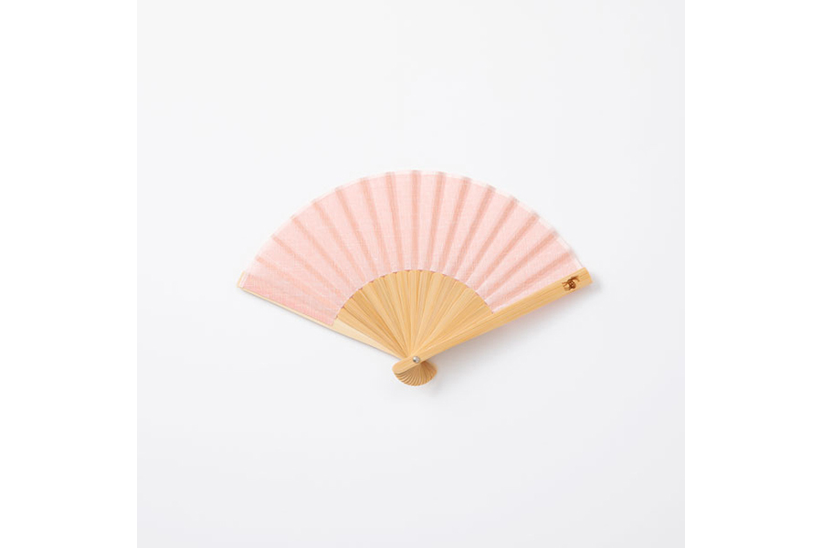 中川政七-不需袋子的蚊帳織扇子 口袋尺寸 薄紅