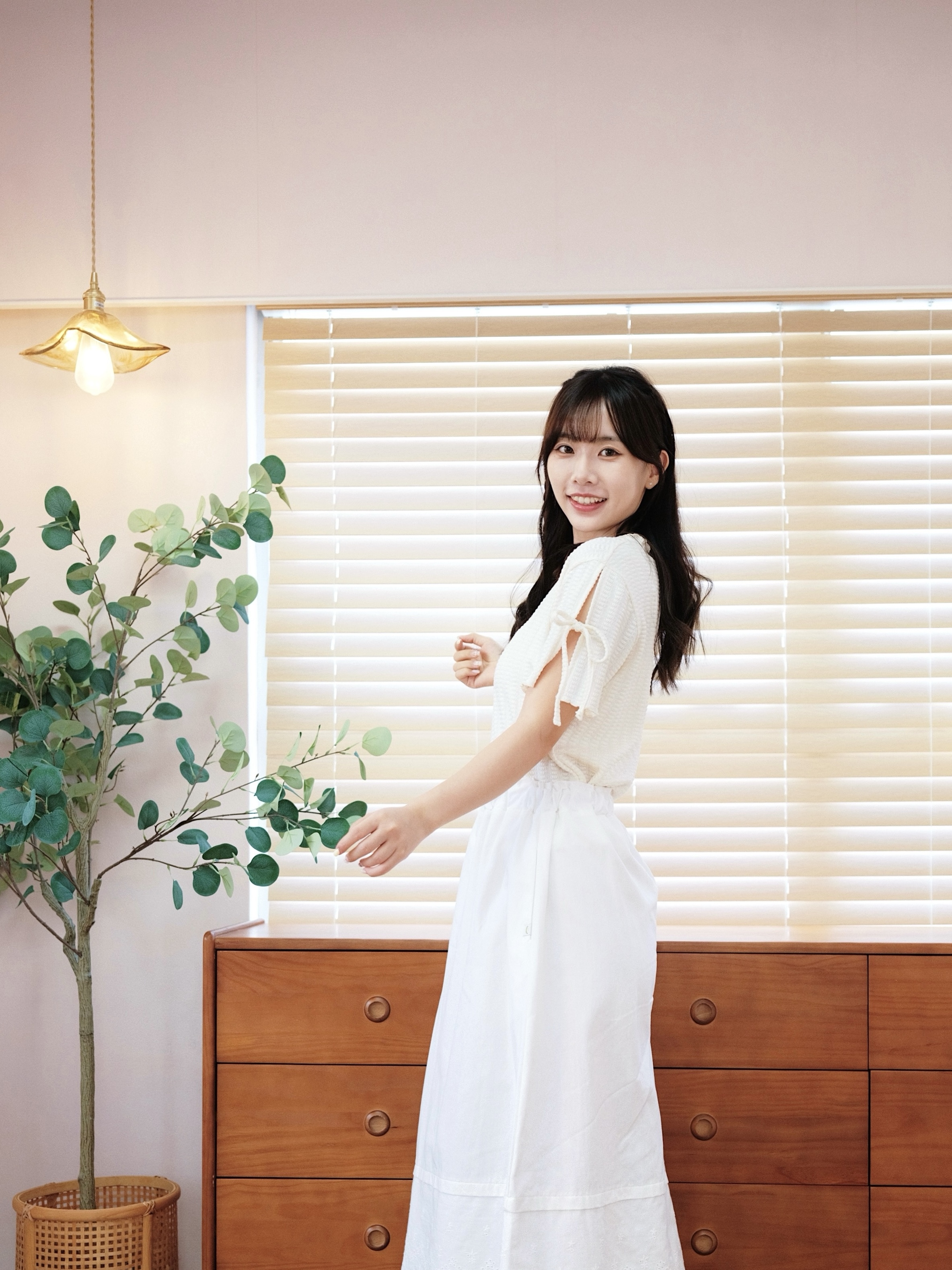 三色/ 針織蝴蝶結開袖上衣/ Ribbon Slit Sleeve Knit Top