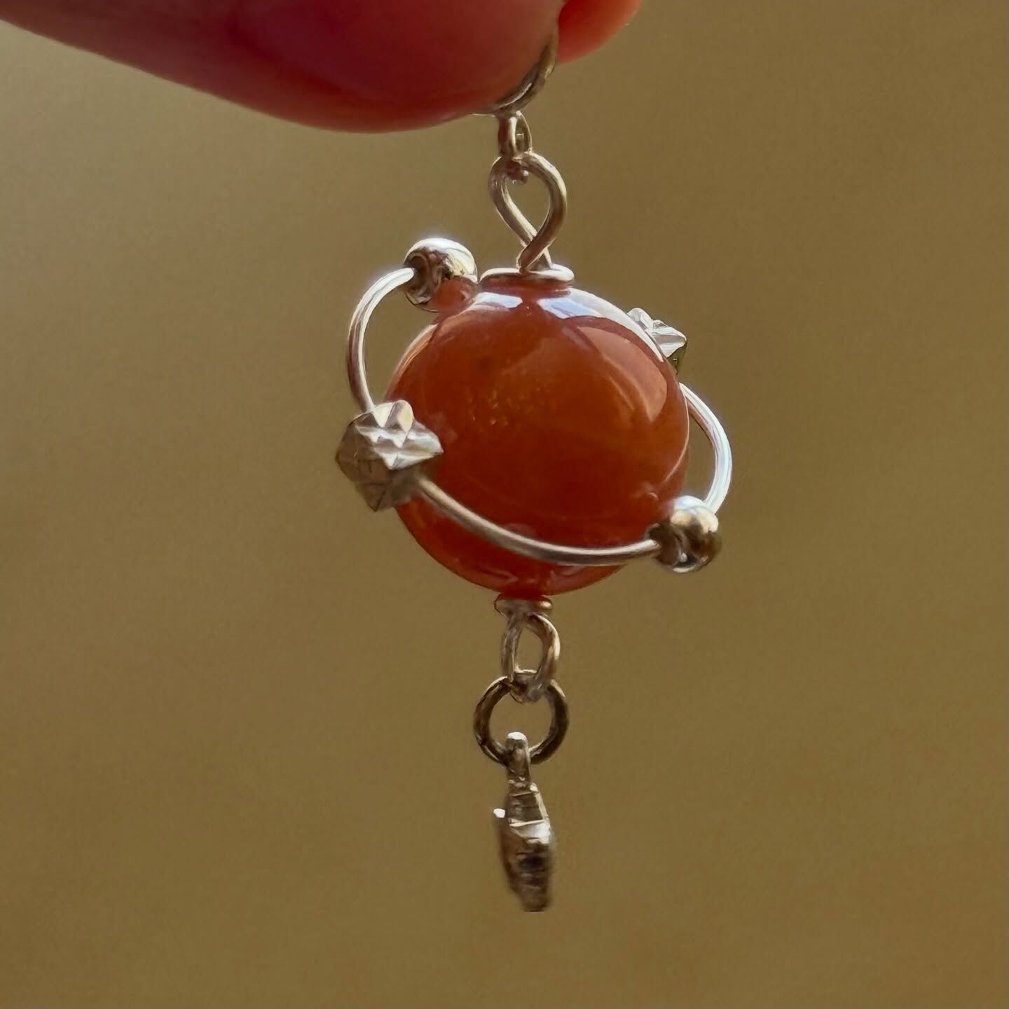 [原石] 蜜桃月光石 小行星 項鍊吊墜