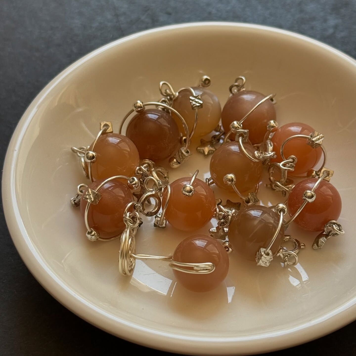 [原石] 蜜桃月光石 小行星 項鍊吊墜