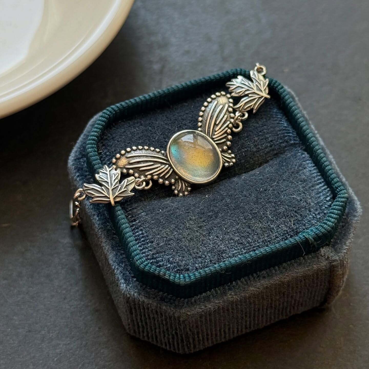 [原石] A+級拉長石 925銀手環 水晶手鏈（附盒子）