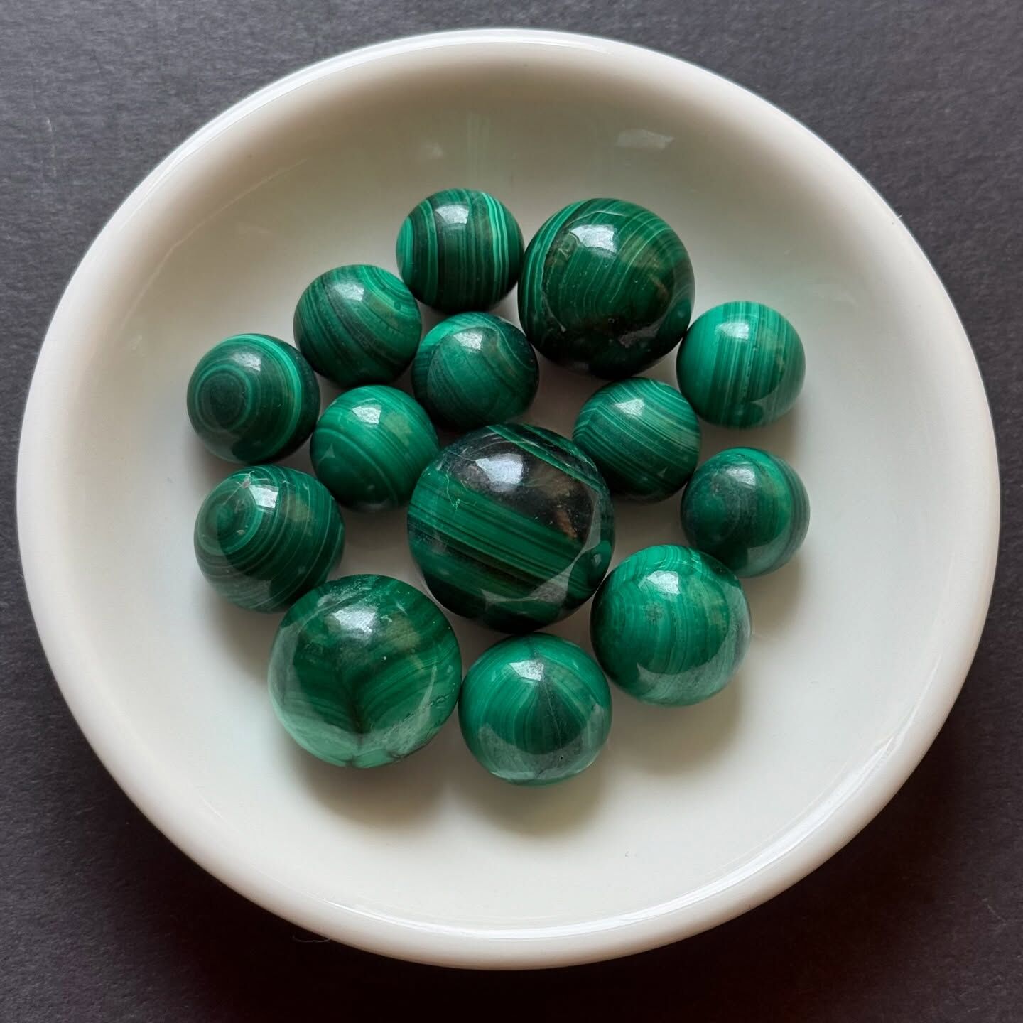 [原石] 孔雀石 水晶小球 三種尺寸