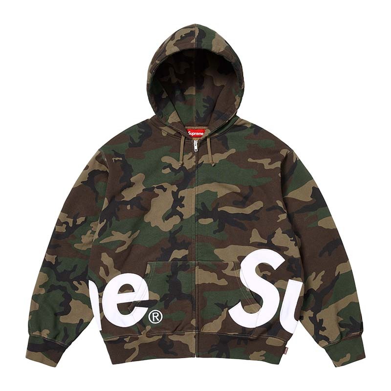 Supreme Big Logo Zip Up Hooded Sweatsh Camo 迷彩連帽外套SUP