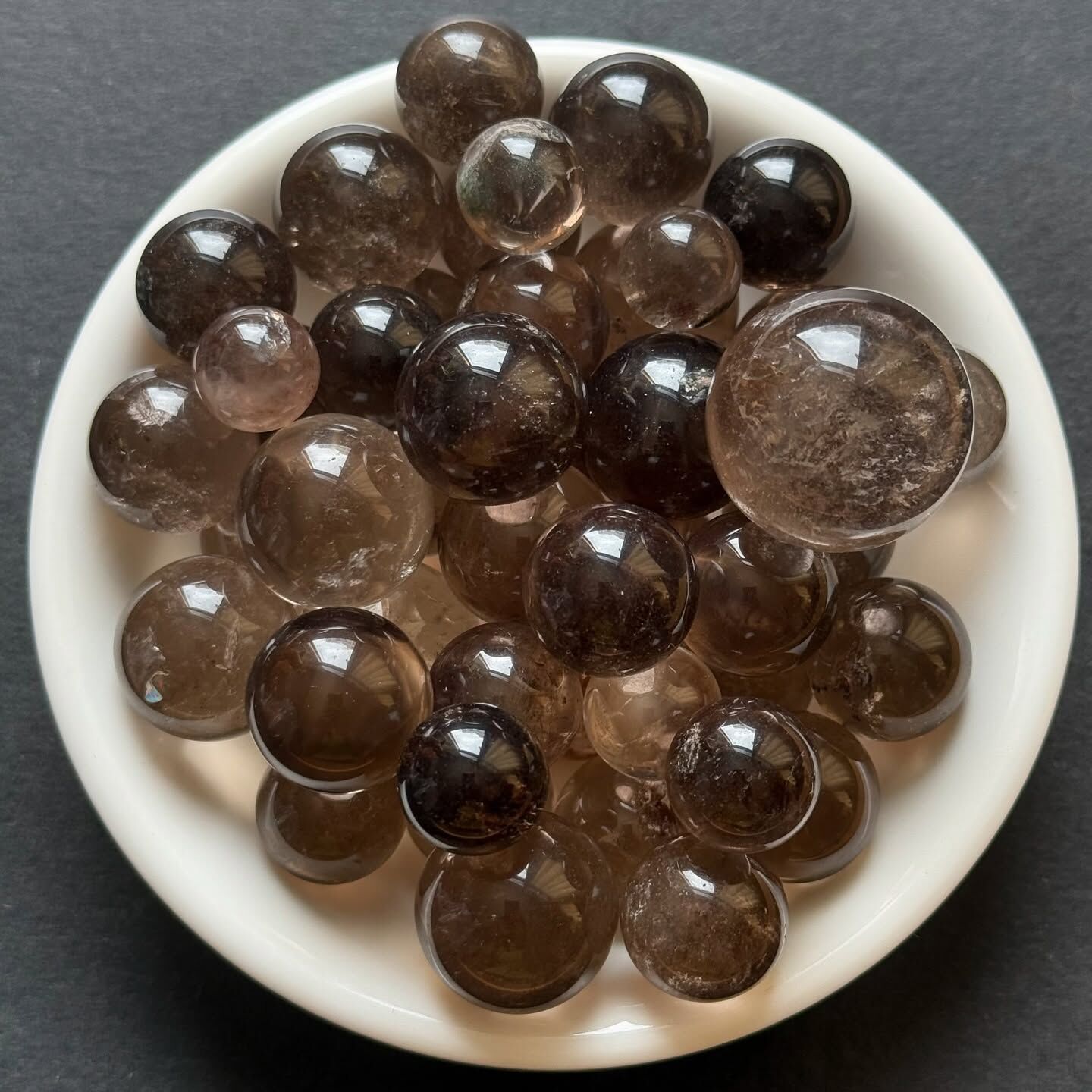 [原石] 茶晶 水晶小球 三種尺寸