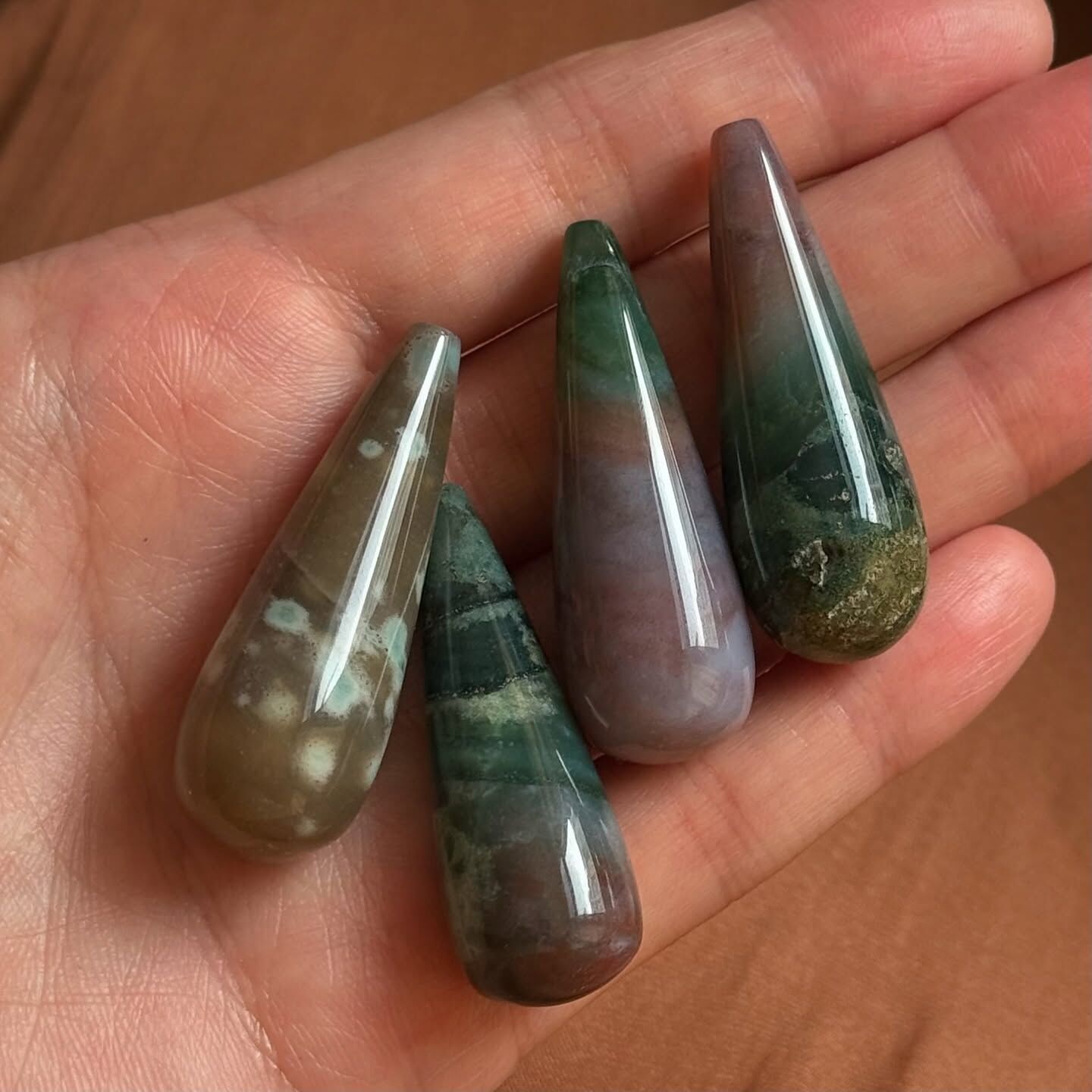 [原石] 海洋碧玉 水滴墜子（無孔）