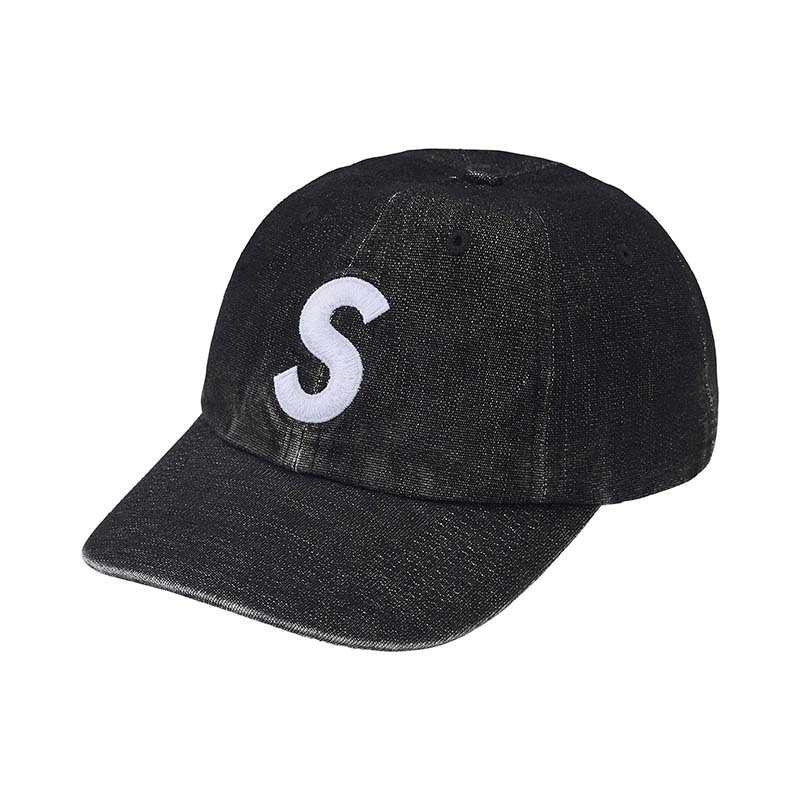 Supreme Cordura Denim S Logo 6 Panel Black 丹寧老帽 帽子 黑色 SS25H90-BK [台灣現貨]