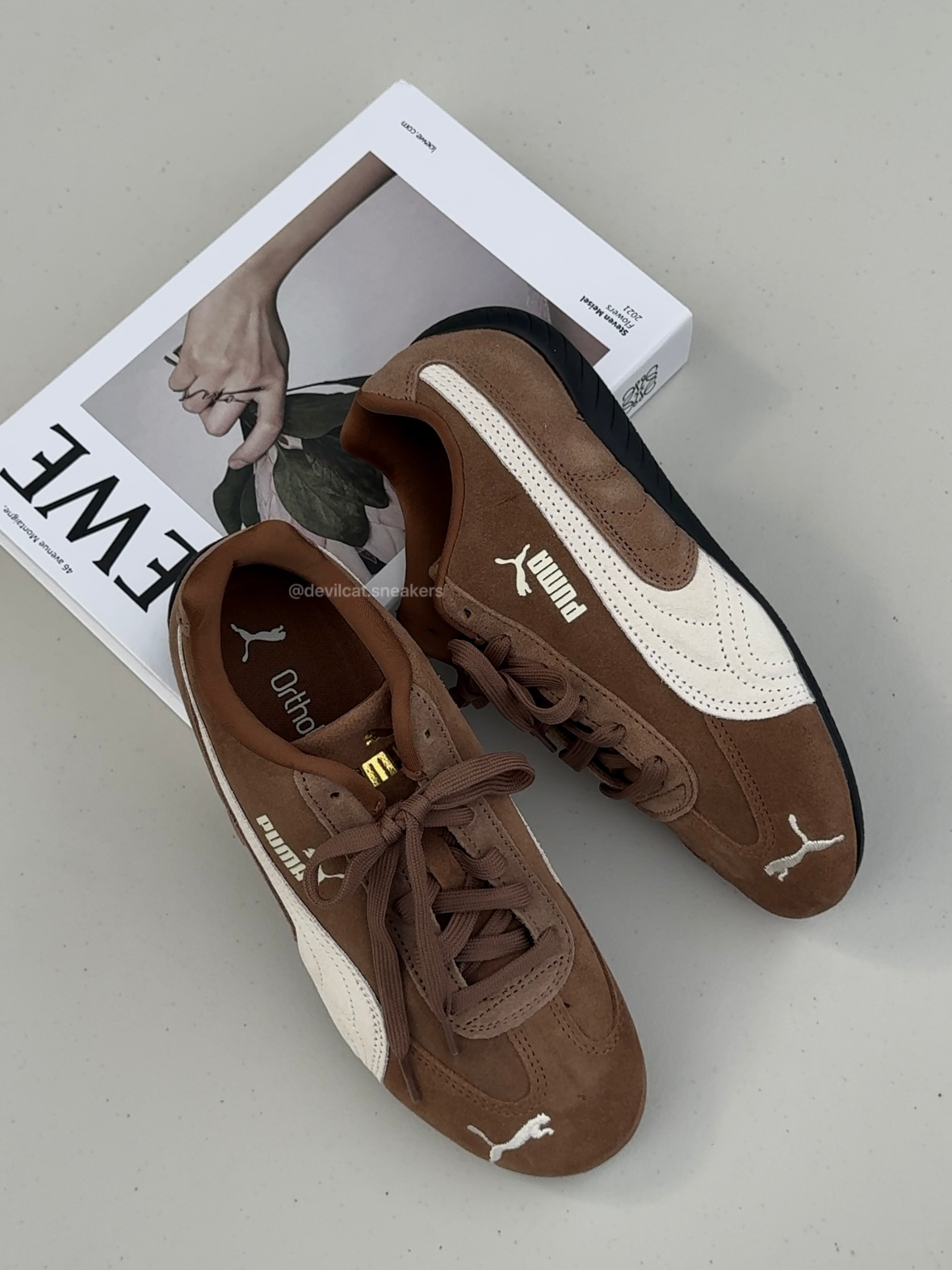 PUMA SPEEDCAT 摩卡白 賽車鞋 Rosé 朴彩英同款 女款 398846-31