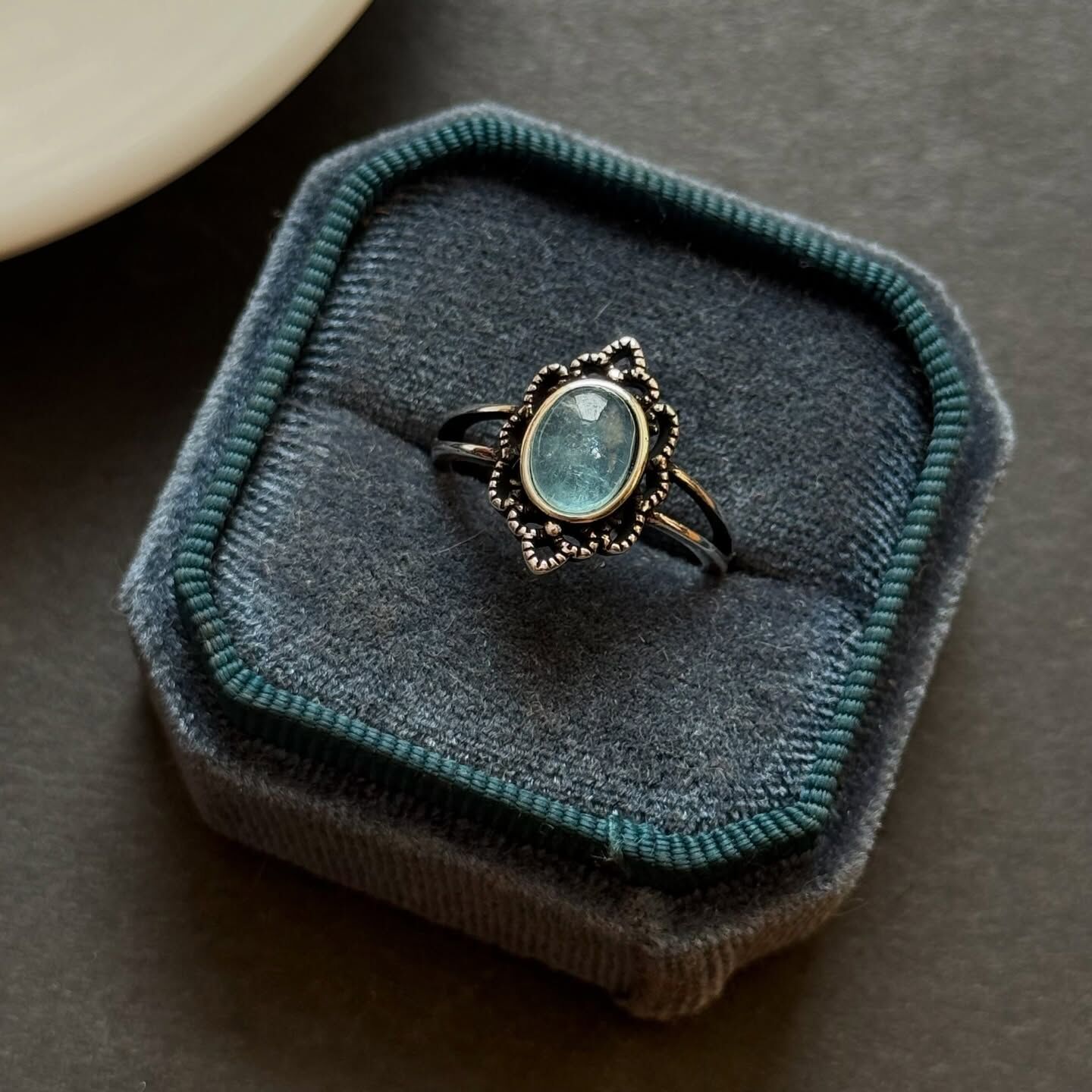 [原石] 海藍寶 水晶戒指