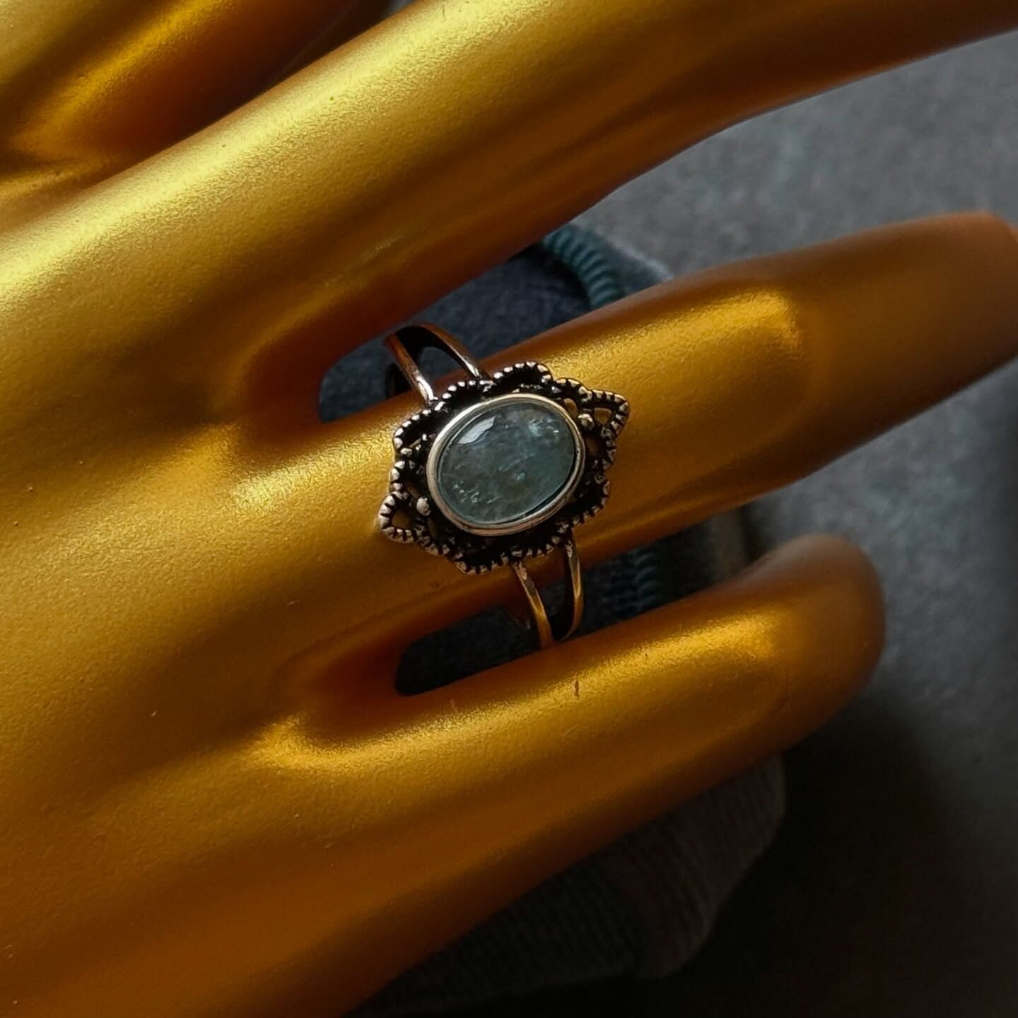 [原石] 海藍寶 水晶戒指