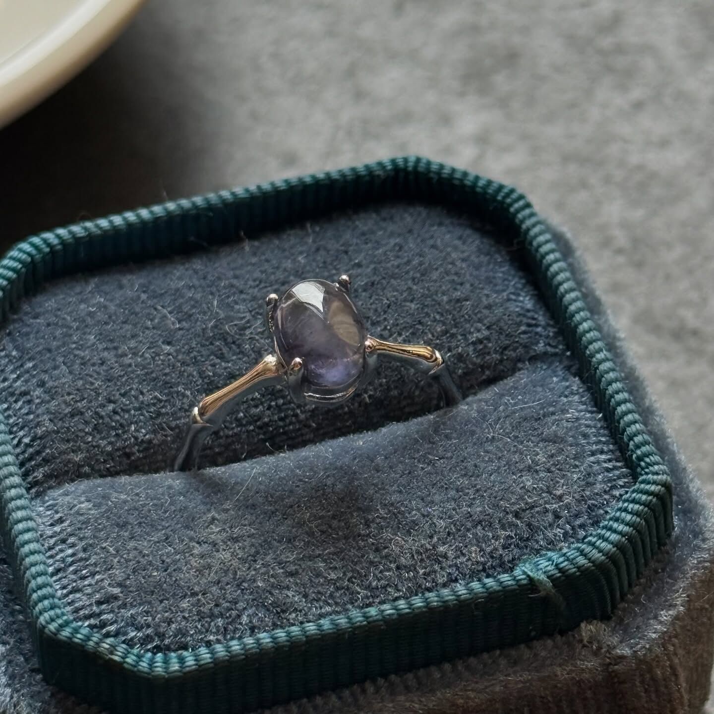 [原石] 菫青石 水晶戒指