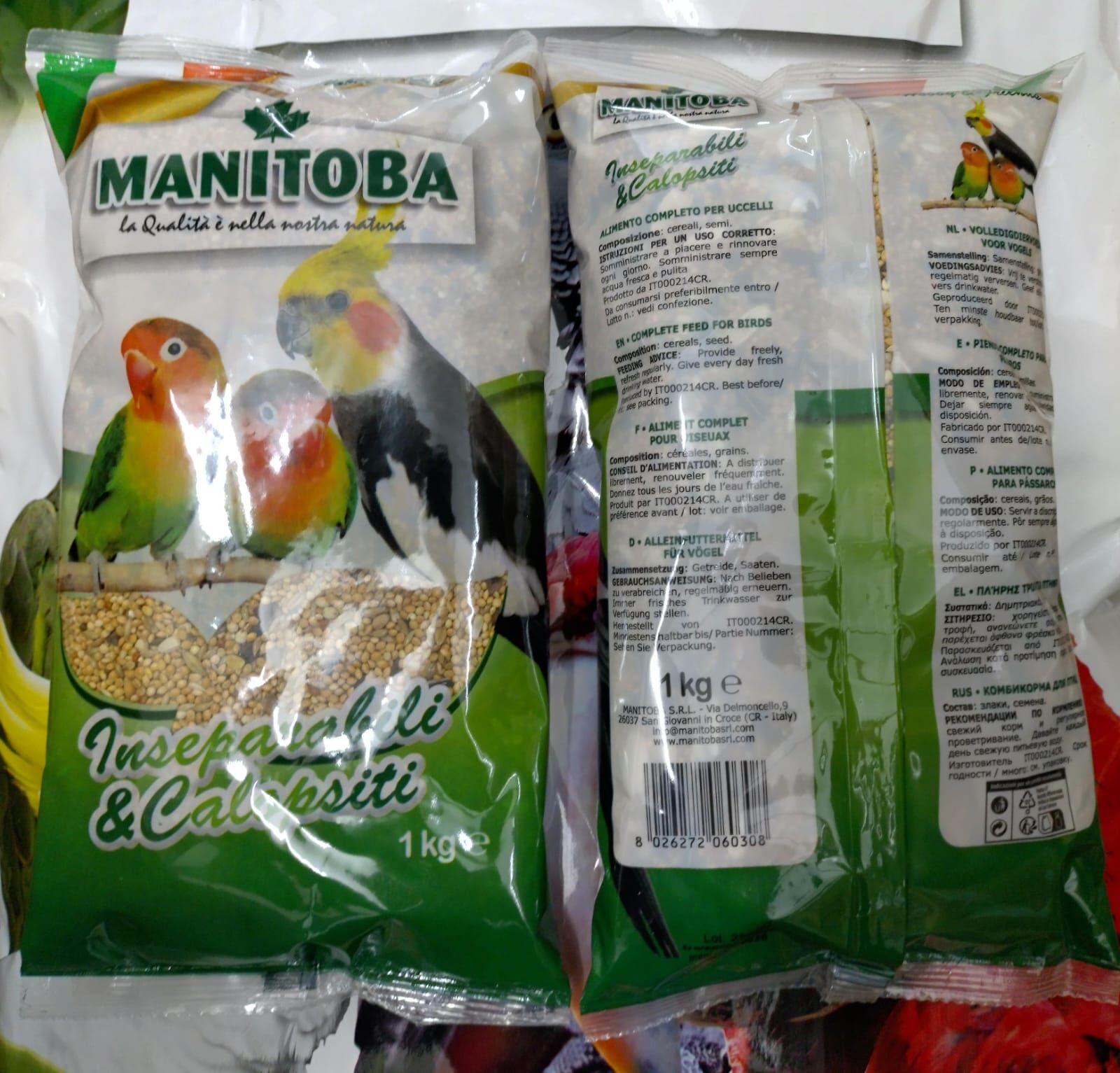 Manitoba® Parrocchetti | 帶殼瓜子種子糧（小型）1kg