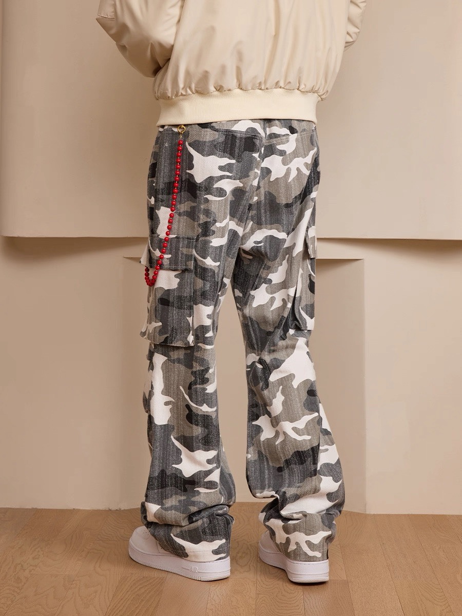 Harsh and Cruel 水洗做舊 風暴雪迷彩 直筒口袋工裝褲 HZ244060409