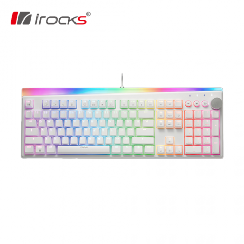irocks K71M-Gateron 機械式鍵盤(白)-青軸