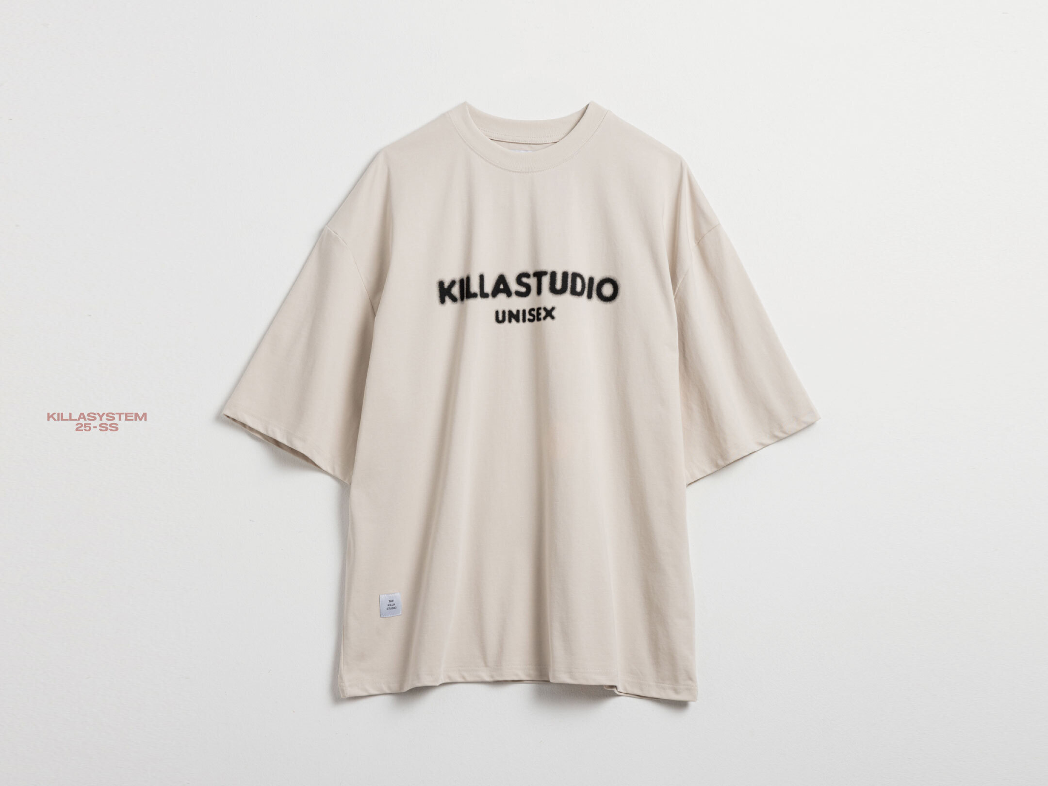 KILLASYSTEM 25S/S FUZZY LOGO TEE (燕麥白色)
