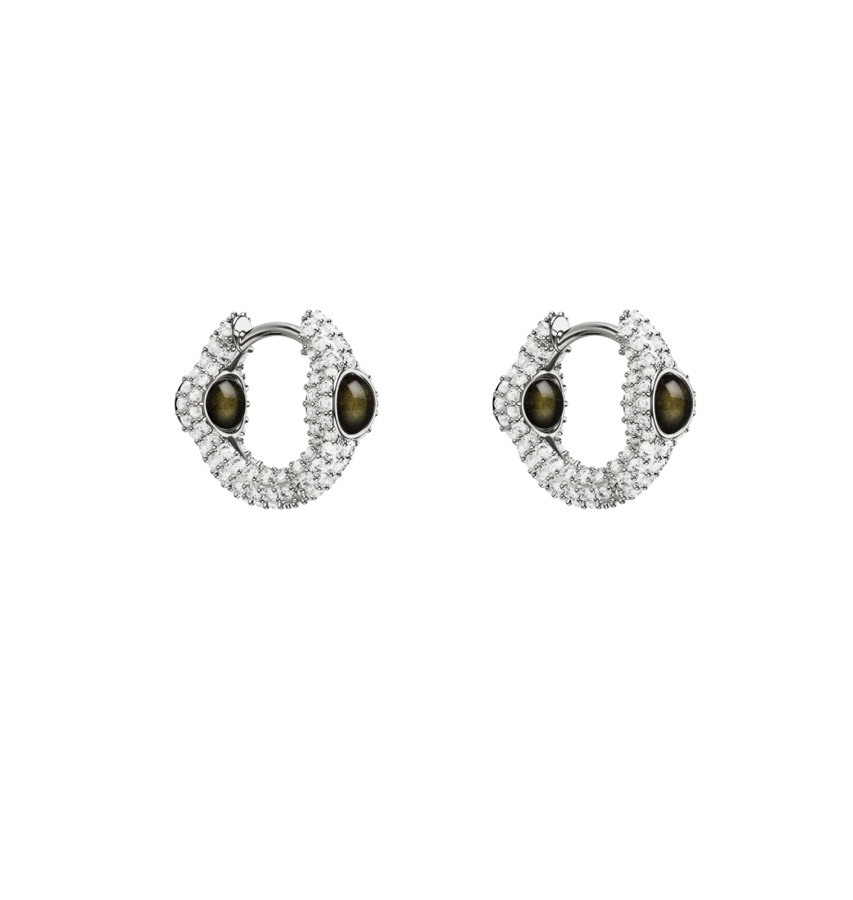 Budahood Mini Drip Portal Of Joy Earrings Obsdian
