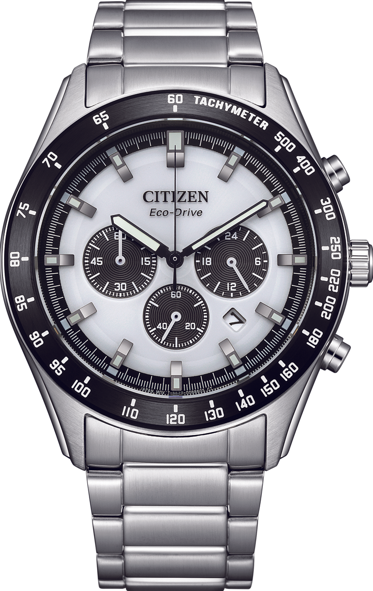 萬年鐘錶 - Citizen 星辰錶  PROMASTER  賽車風格三眼計時光動能男錶 CA4674-58A  錶徑43MM