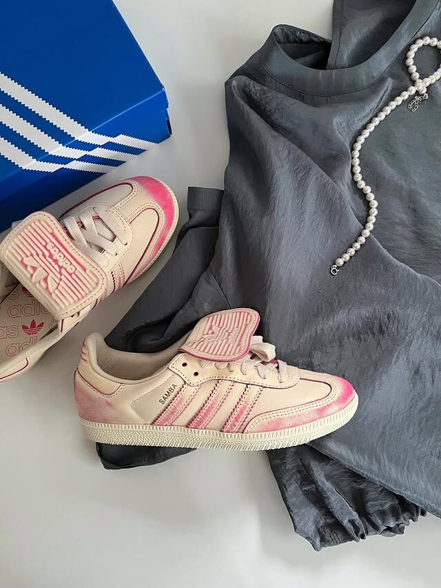 Adidas Originals Samba LT 奶油漸層粉 漫畫感 粉紅 塗鴉 翻鞋舌 長鞋舌 復古鞋 JR5998