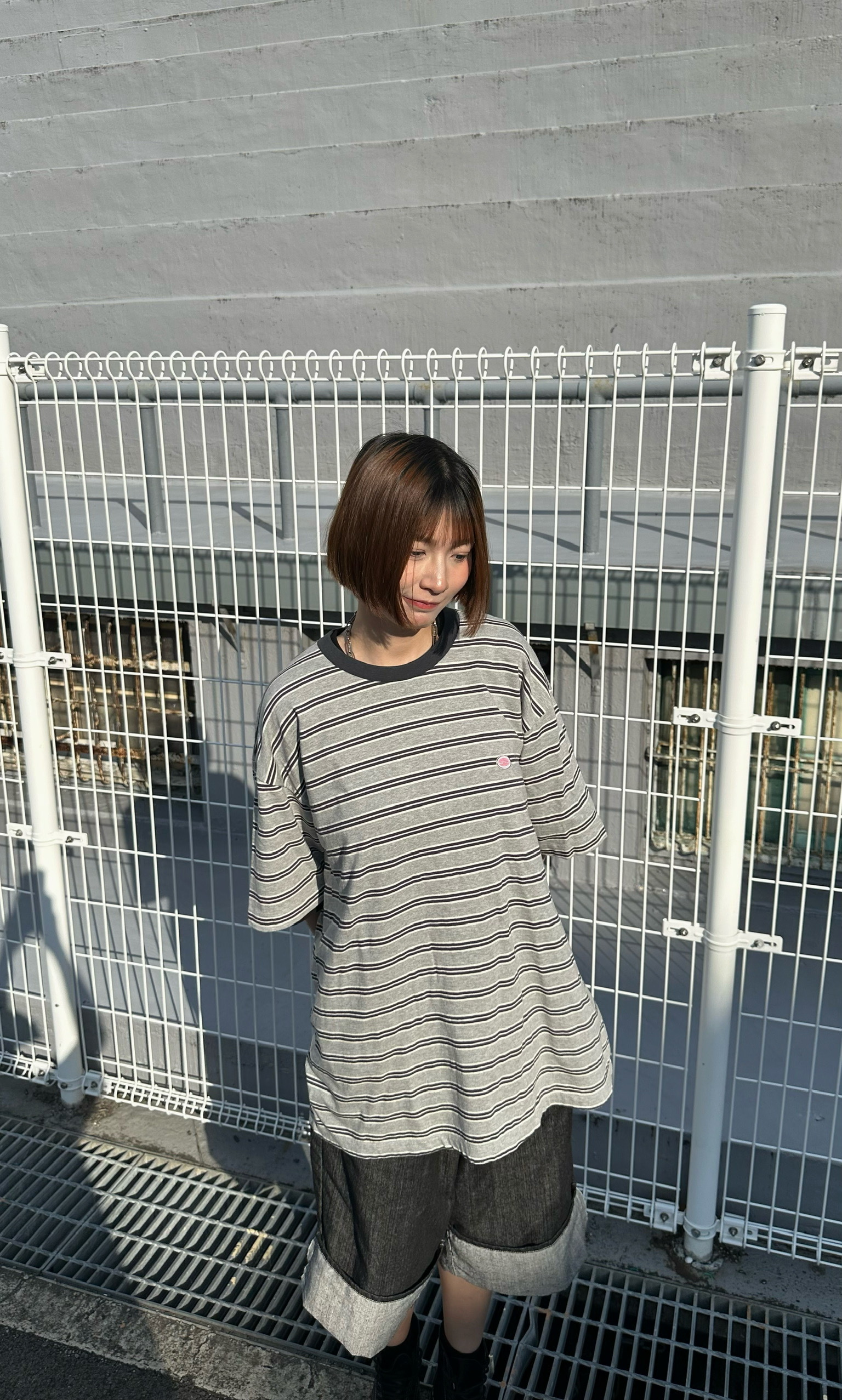 Paragraph小logo條紋T shirt