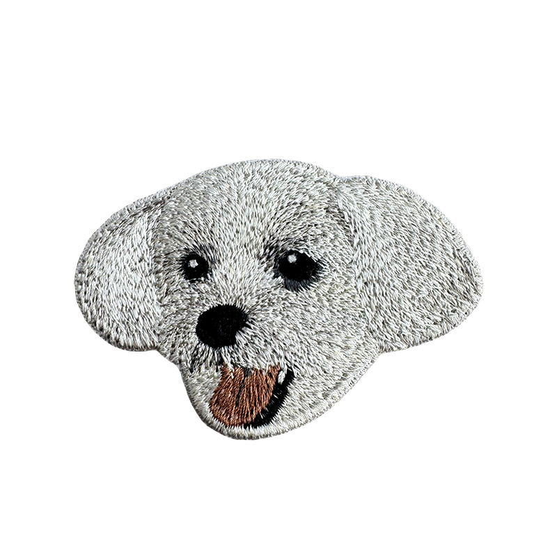 胖胖_笑笑馬爾濟斯 大頭 狗狗刺繡貼紙｜ Sin意工作室