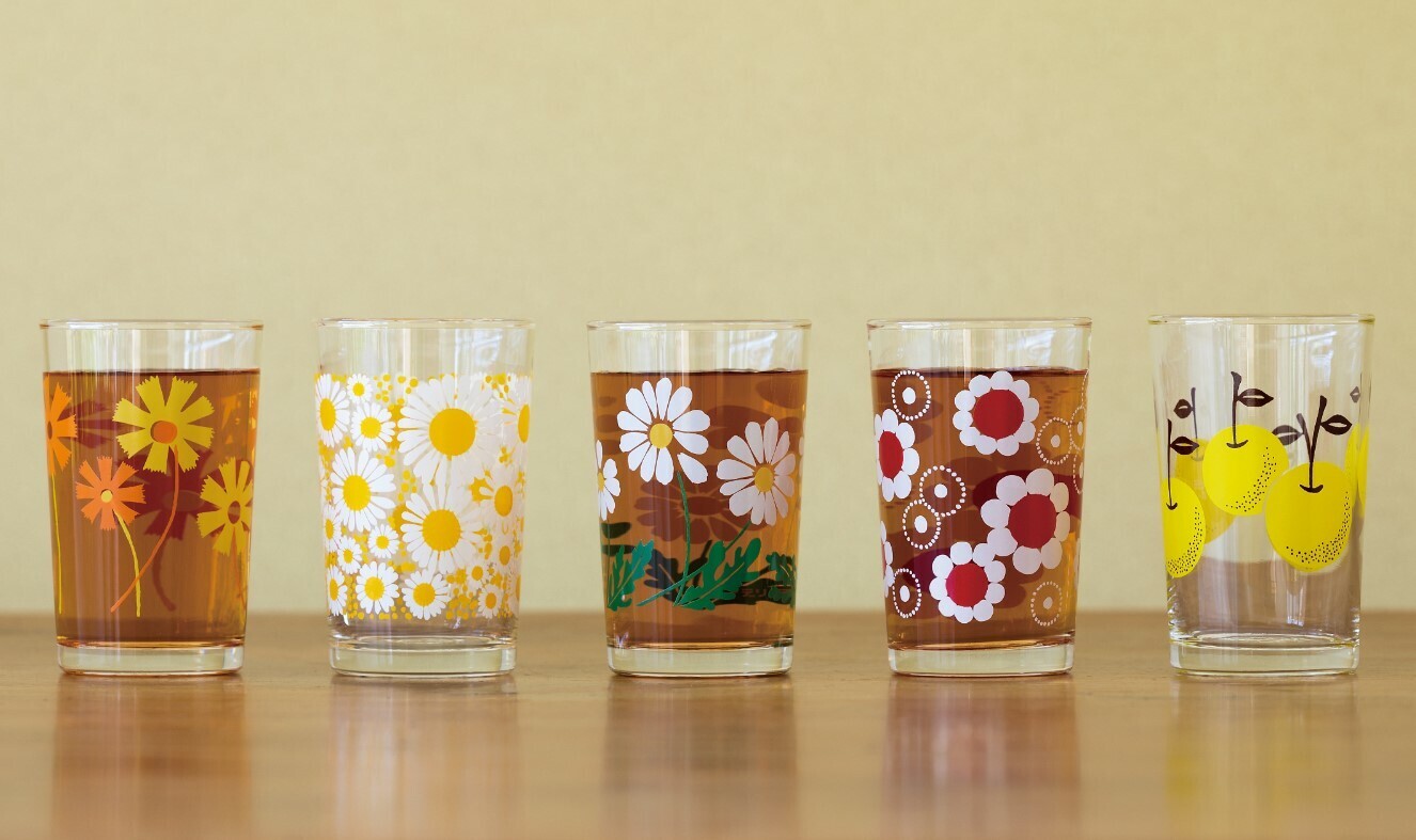 昭和復古花朵 水杯｜日本石塚硝子
