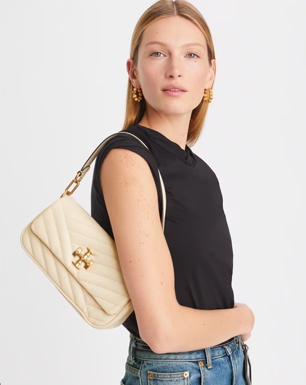 【預購】Tory Burch SMALL KIRA CHEVRON G0618104 單肩斜咩袋（米白色）