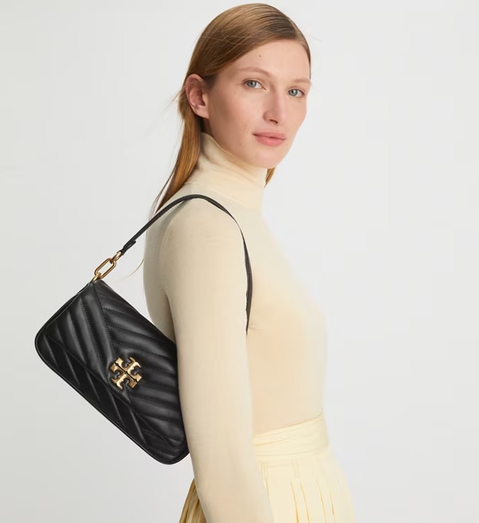 【預購】Tory Burch SMALL KIRA CHEVRON G0618105 單肩斜咩袋（黑色）