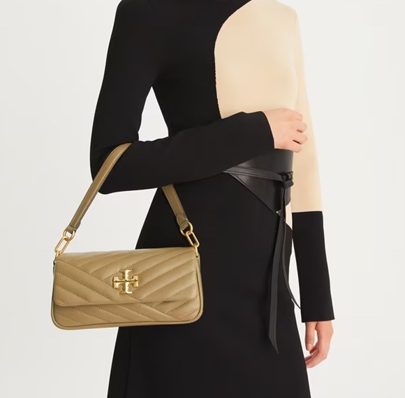 【預購】Tory Burch SMALL KIRA CHEVRON G0618106 單肩斜咩袋（奶茶色）