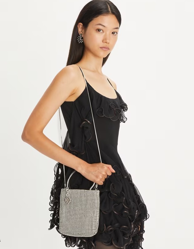 【預購】Tory Burch NIGHT OWL CRYSTAL G0618107 斜咩袋（銀色）