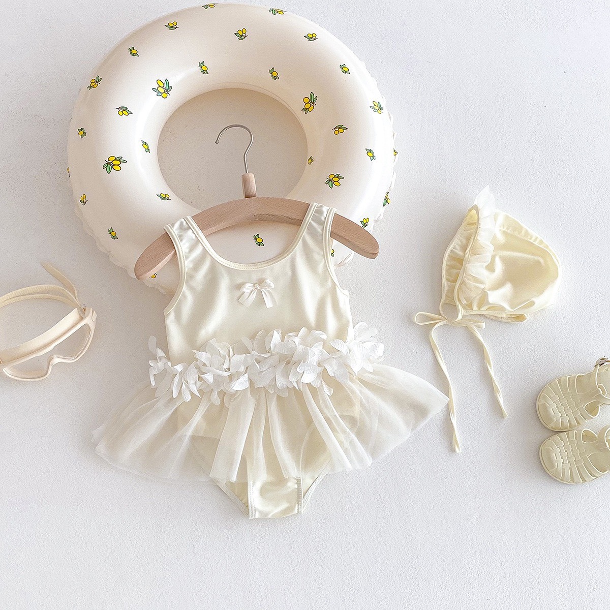 網紗蕾絲連身泳衣