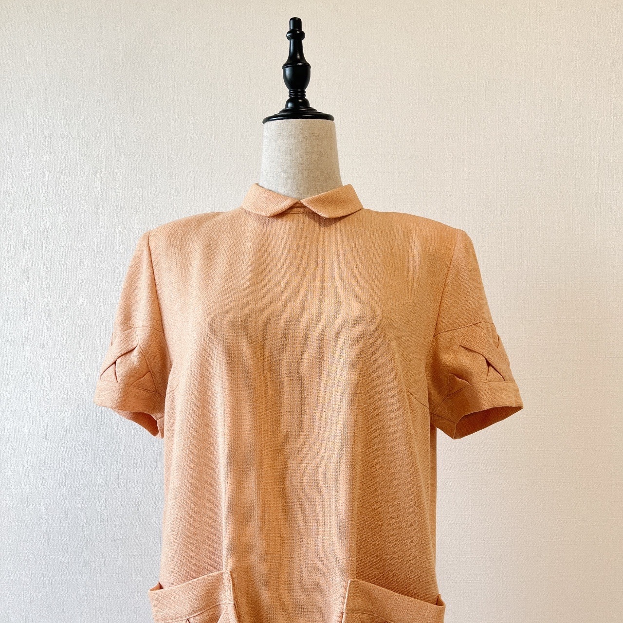 日本製蜜瓜橙色短袖連身裙