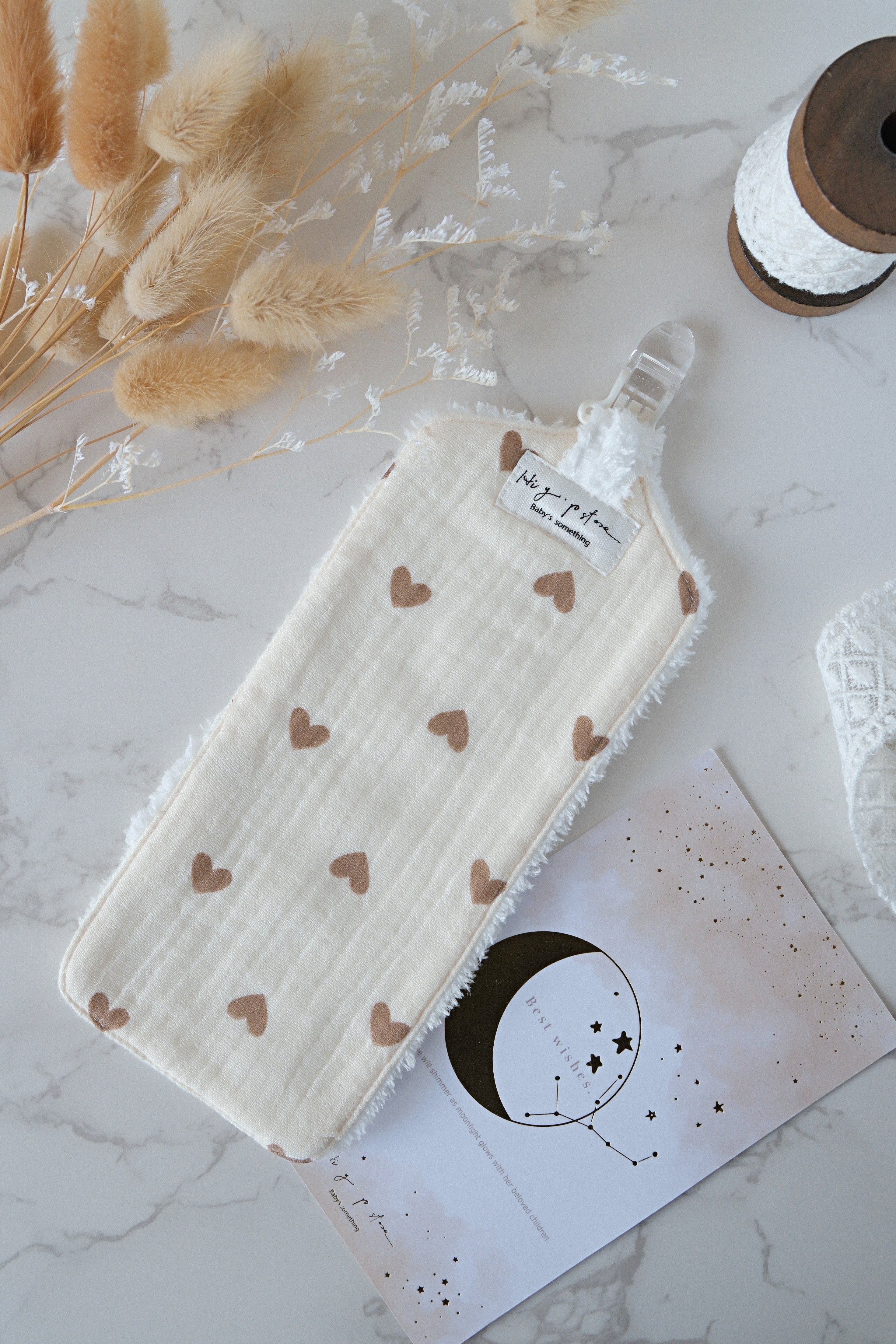 Hi Y.P store-手作手帕夾-拿鐵愛心