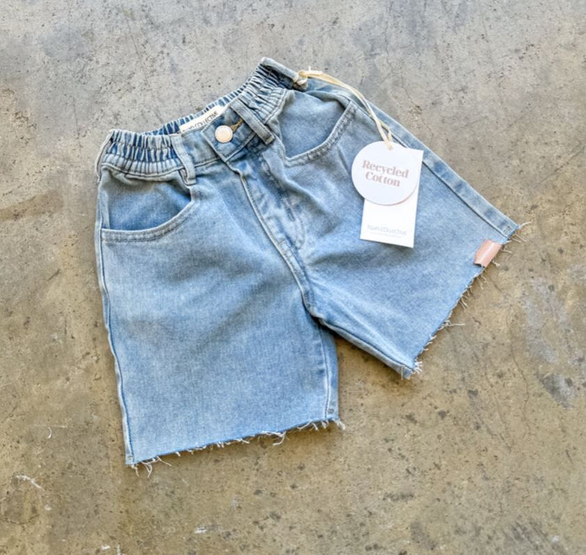 TWIN COLLECTIVE KIDS 不修邊牛仔短褲 Jagger Short - Cut Off Blue