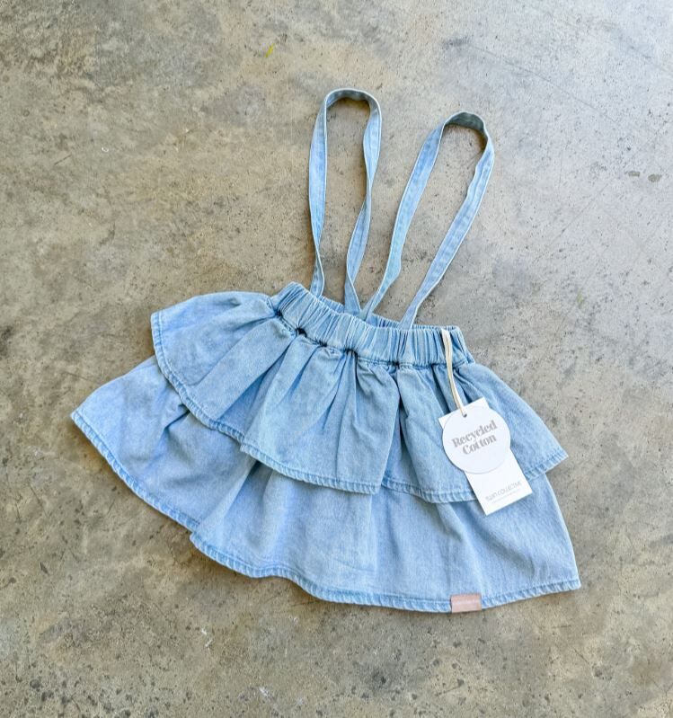 TWIN COLLECTIVE KIDS 可拆吊帶蛋糕牛仔裙 Ra Ra Skirt - Twirl Blue