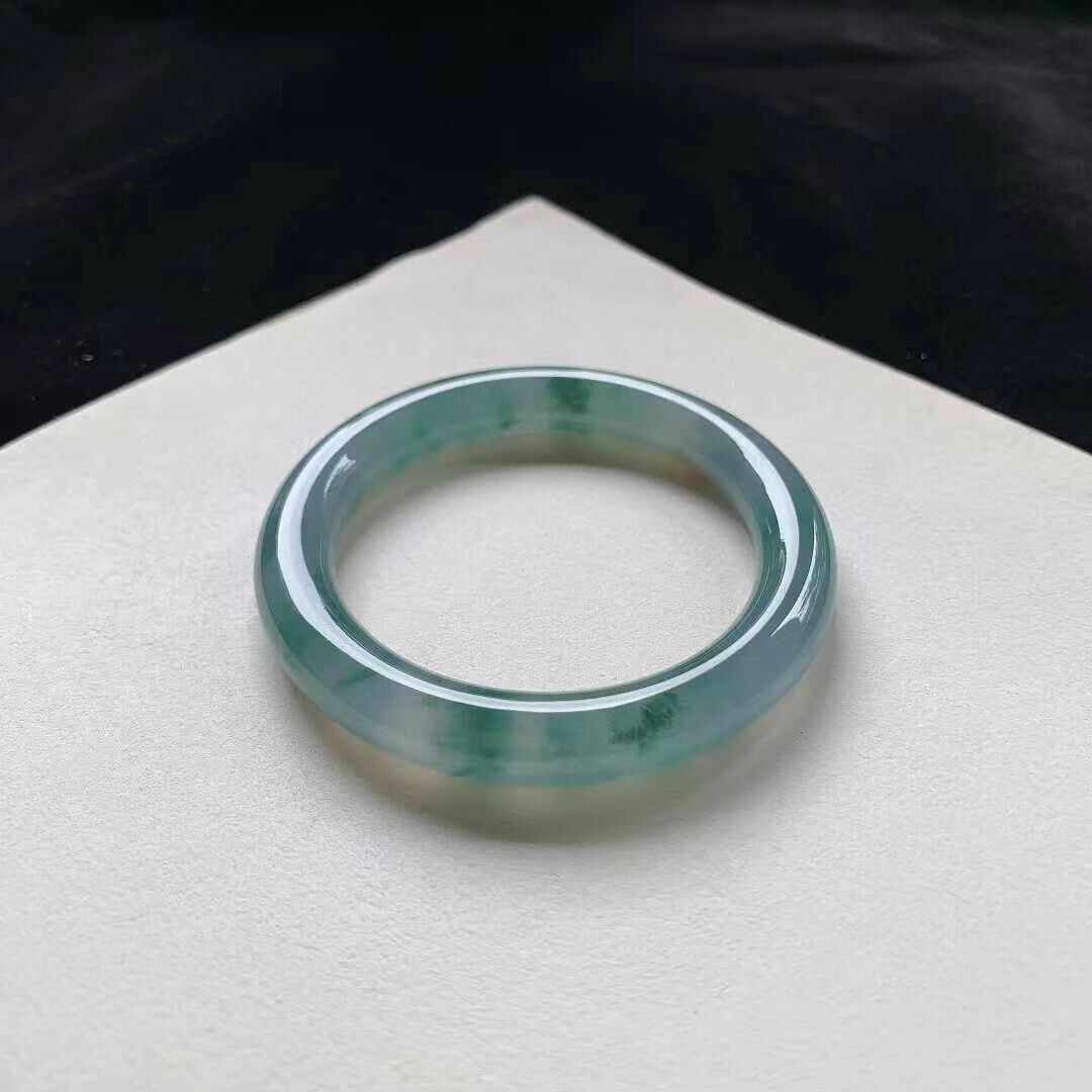 625648 53.4mm高冰藍翡翠圓條手鐲 (52-54)