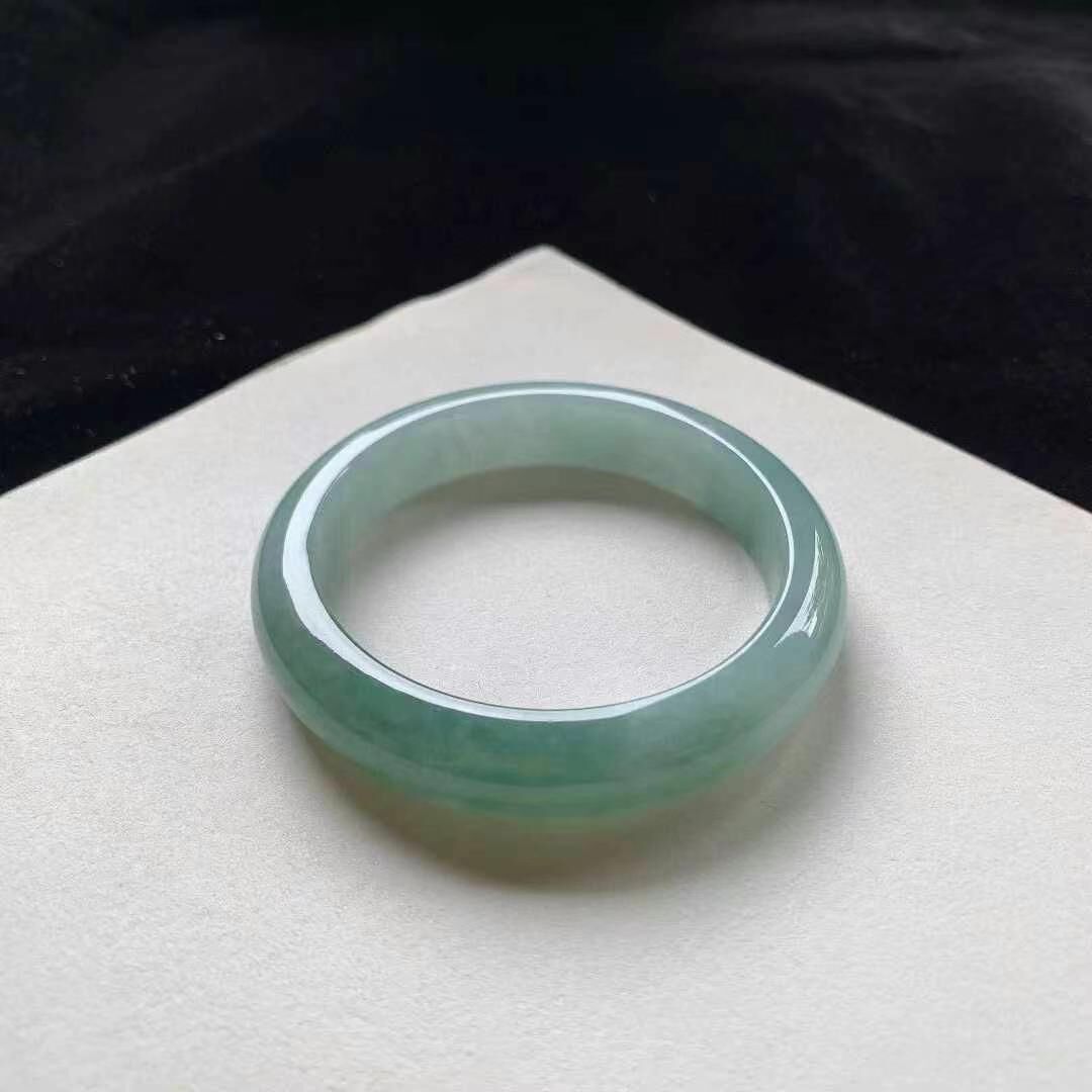 油青翡翠正圈手鐲,天然翡翠A玉, 緬甸玉, Jade, Jadeite