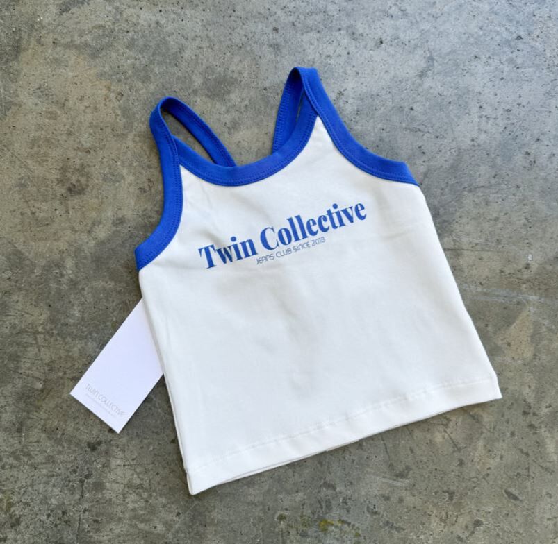 TWIN COLLECTIVE KIDS  細肩綁帶坦克背心  Retro Halter Tank - Blue